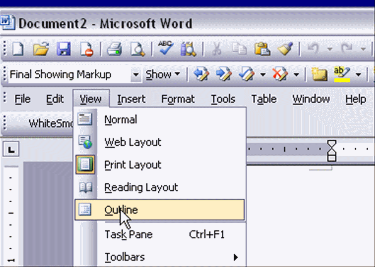 Microsoft Word Outline View